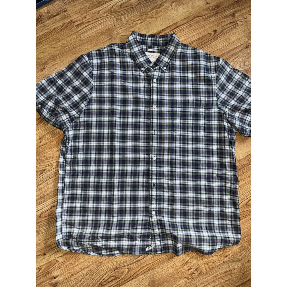 Ralph Lauren Denim Supply Shirt Mens 2XL Button Blue and Green XXL Short Sleeve - Picture 2 of 5
